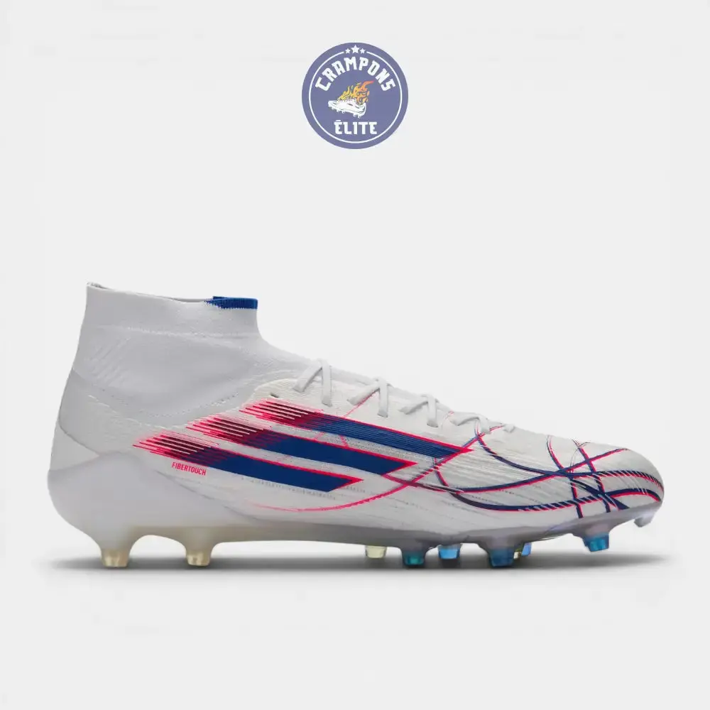 F50 Sparkfusion Mid Cut Lacets FG – Blanc/Bleu/Rouge - Image 3