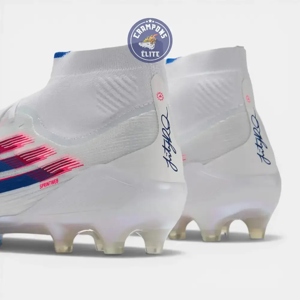 F50 Sparkfusion Mid Cut Lacets FG – Blanc/Bleu/Rouge - Image 6