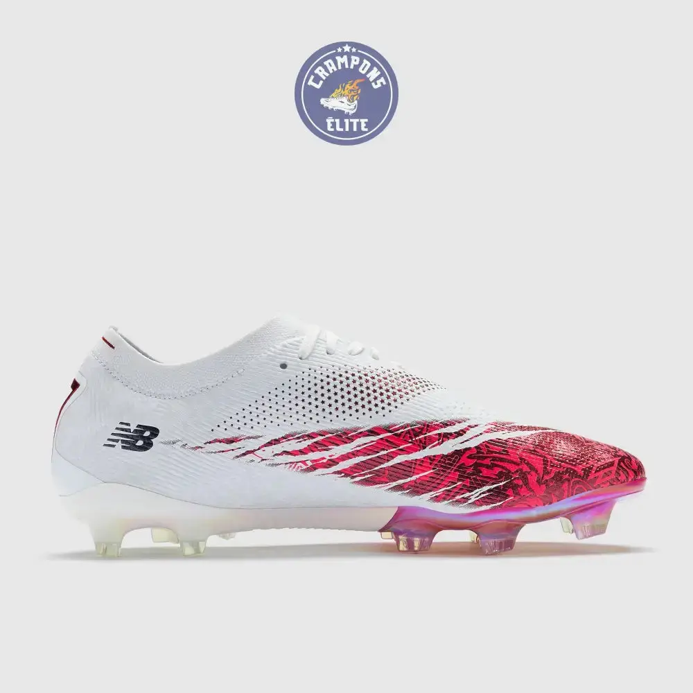 NEW BALANCE  FURON V8 ELITE FG X SAKA - BLANC/ROUGE - Image 3