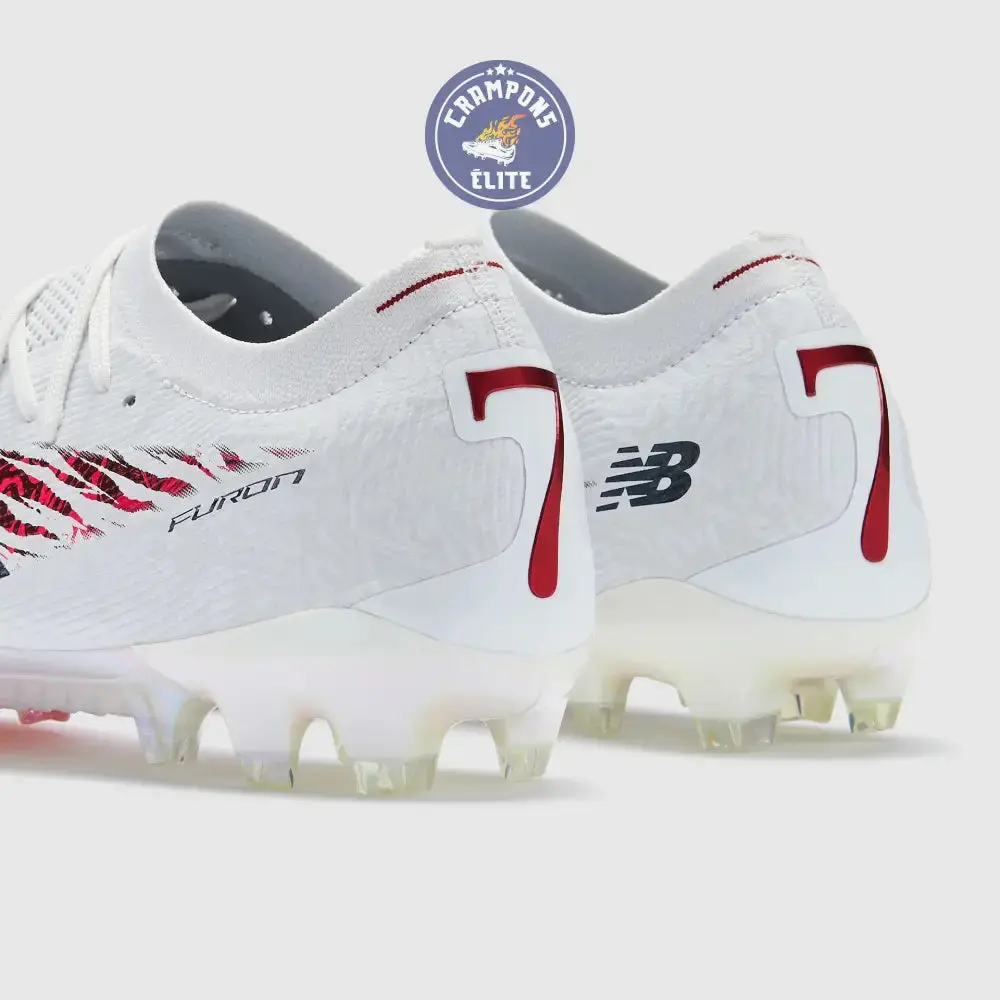 NEW BALANCE  FURON V8 ELITE FG X SAKA - BLANC/ROUGE - Image 5