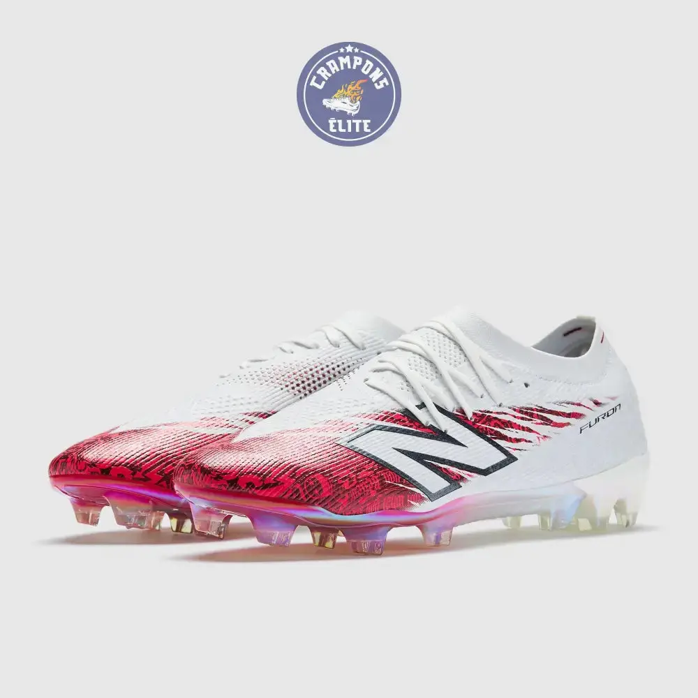 NEW BALANCE  FURON V8 ELITE FG X SAKA - BLANC/ROUGE - Image 6